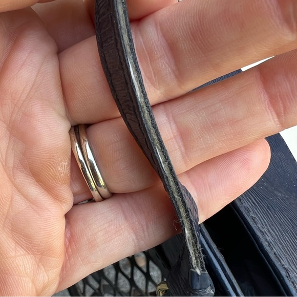 EUC Ralph Lauren Leather Colorblock Purse in green, navy, and cream - Picture 15 of 16